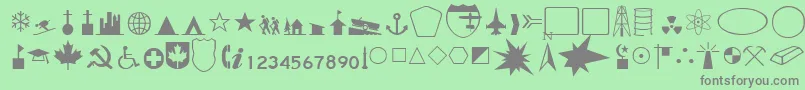 CandaceRegular-Schriftart – Graue Schriften auf grünem Hintergrund