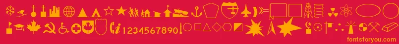 CandaceRegular Font – Orange Fonts on Red Background