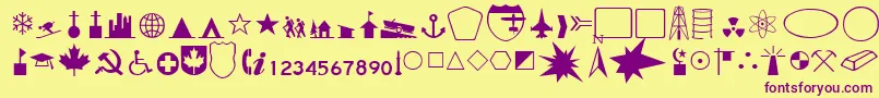 CandaceRegular Font – Purple Fonts on Yellow Background