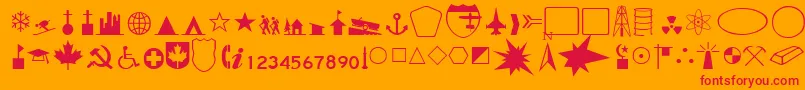Fonte CandaceRegular – fontes vermelhas em um fundo laranja