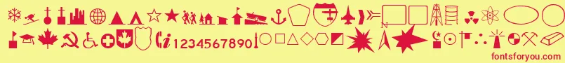 CandaceRegular Font – Red Fonts on Yellow Background