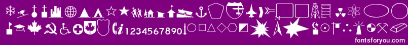 CandaceRegular-fontti – valkoiset fontit violetilla taustalla