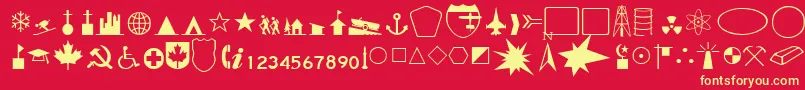 CandaceRegular Font – Yellow Fonts on Red Background