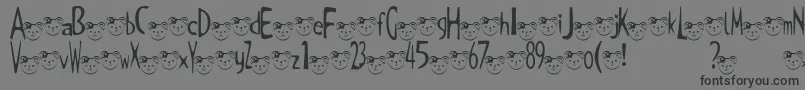 TKuma2Font-Schriftart – Schwarze Schriften auf grauem Hintergrund