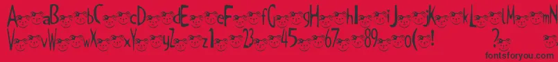 Fonte TKuma2Font – fontes pretas em um fundo vermelho