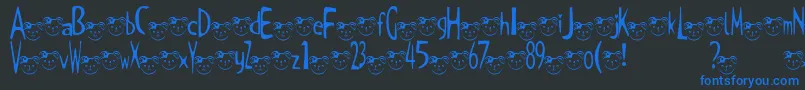 TKuma2Font Font – Blue Fonts on Black Background