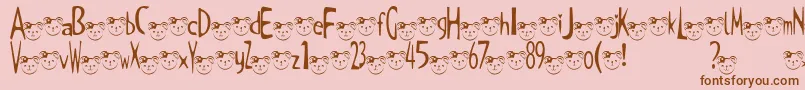 TKuma2Font Font – Brown Fonts on Pink Background