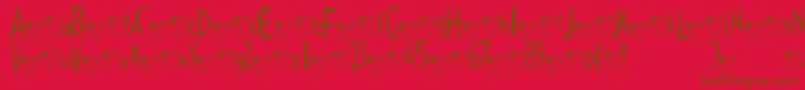 TKuma2Font Font – Brown Fonts on Red Background