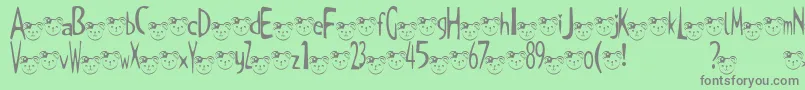 TKuma2Font Font – Gray Fonts on Green Background