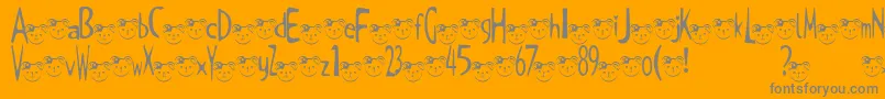 TKuma2Font Font – Gray Fonts on Orange Background