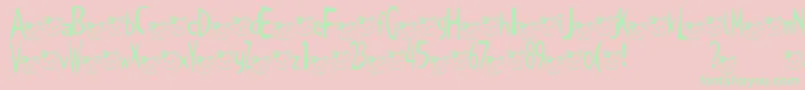 TKuma2Font Font – Green Fonts on Pink Background