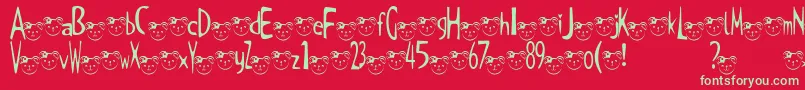 TKuma2Font Font – Green Fonts on Red Background