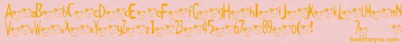 TKuma2Font Font – Orange Fonts on Pink Background