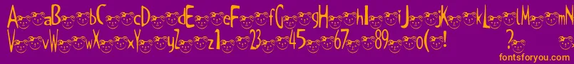 TKuma2Font Font – Orange Fonts on Purple Background