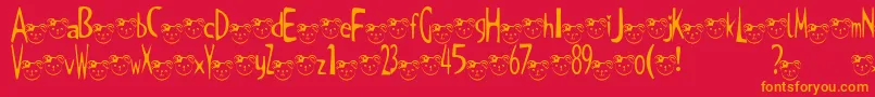 Police TKuma2Font – polices orange sur fond rouge