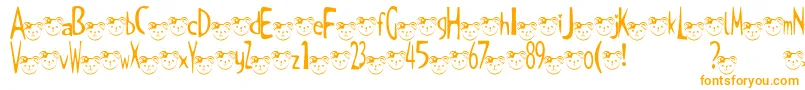 TKuma2Font Font – Orange Fonts on White Background
