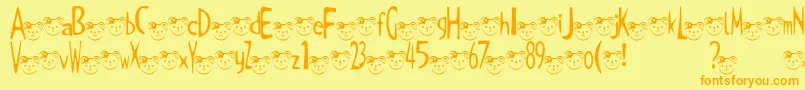 TKuma2Font Font – Orange Fonts on Yellow Background