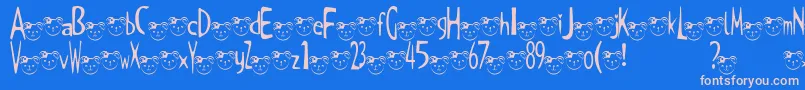 TKuma2Font Font – Pink Fonts on Blue Background