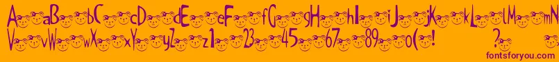 TKuma2Font Font – Purple Fonts on Orange Background