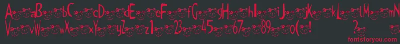 TKuma2Font Font – Red Fonts on Black Background