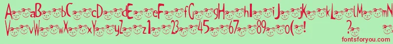フォントTKuma2Font – 赤い文字の緑の背景