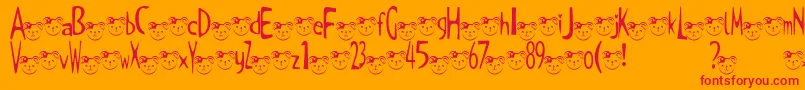 フォントTKuma2Font – オレンジの背景に赤い文字