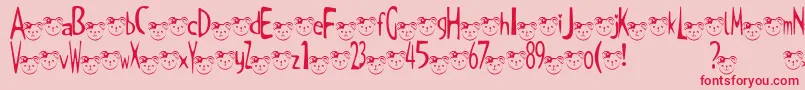TKuma2Font Font – Red Fonts on Pink Background