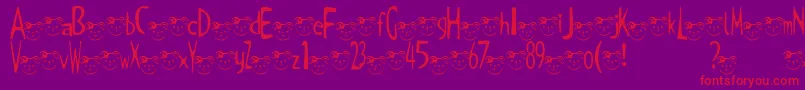 TKuma2Font Font – Red Fonts on Purple Background