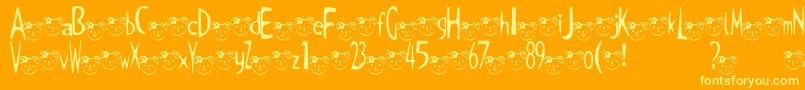 TKuma2Font Font – Yellow Fonts on Orange Background