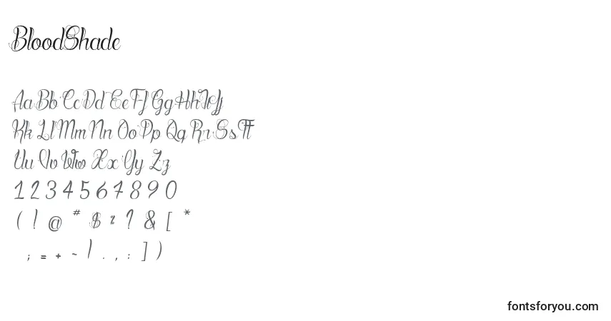 BloodShadeフォント–アルファベット、数字、特殊文字