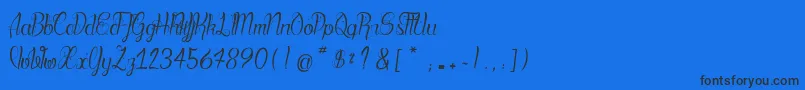 BloodShade Font – Black Fonts on Blue Background