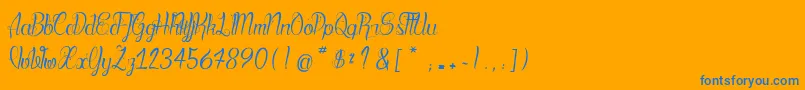 BloodShade-Schriftart – Blaue Schriften auf orangefarbenem Hintergrund