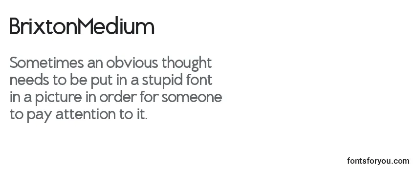 Review of the BrixtonMedium Font