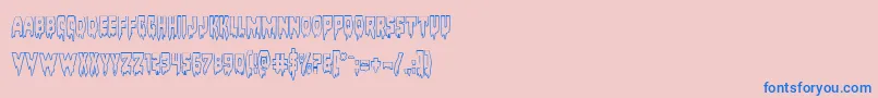 Bloodlustout Font – Blue Fonts on Pink Background