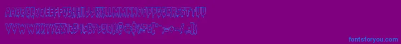 Bloodlustout Font – Blue Fonts on Purple Background