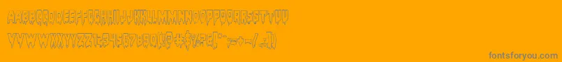 Bloodlustout-Schriftart – Graue Schriften auf orangefarbenem Hintergrund