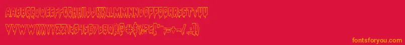 Bloodlustout Font – Orange Fonts on Red Background