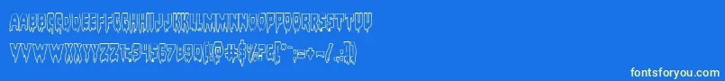 Bloodlustout Font – Yellow Fonts on Blue Background