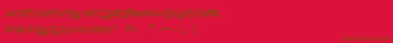 SnowboardingOnly-fontti – ruskeat fontit punaisella taustalla