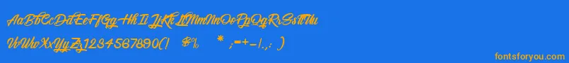 Saiba mais sobre a fonte SnowboardingOnly Fonte SnowboardingOnly – fontes laranjas em um fundo azul
