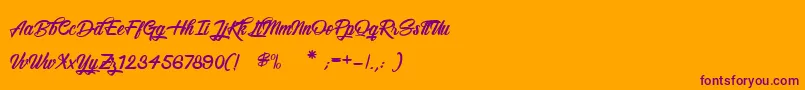 SnowboardingOnly Font – Purple Fonts on Orange Background