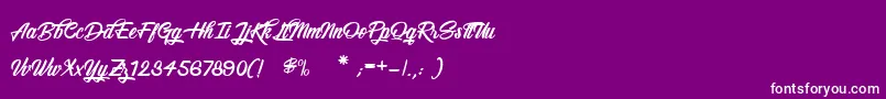 フォントSnowboardingOnly – 紫の背景に白い文字