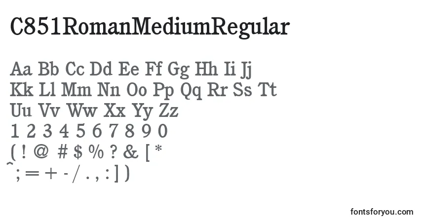 Schriftart C851RomanMediumRegular – Alphabet, Zahlen, spezielle Symbole