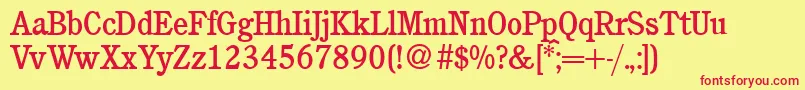 C851RomanMediumRegular Font – Red Fonts on Yellow Background