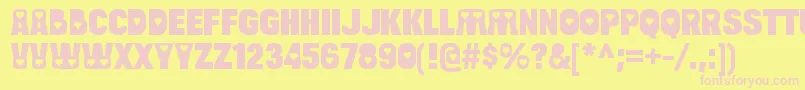 BulltoadloveRegular Font – Pink Fonts on Yellow Background