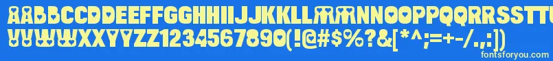 BulltoadloveRegular Font – Yellow Fonts on Blue Background