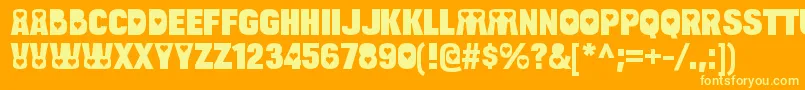 BulltoadloveRegular Font – Yellow Fonts on Orange Background