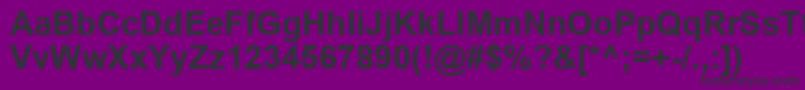 ArialРџРѕР»СѓР¶РёСЂРЅС‹Р№-Schriftart – Schwarze Schriften auf violettem Hintergrund