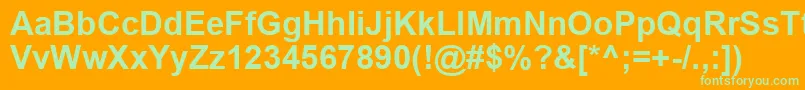 ArialРџРѕР»СѓР¶РёСЂРЅС‹Р№ Font – Green Fonts on Orange Background
