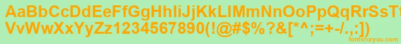 ArialРџРѕР»СѓР¶РёСЂРЅС‹Р№ Font – Orange Fonts on Green Background